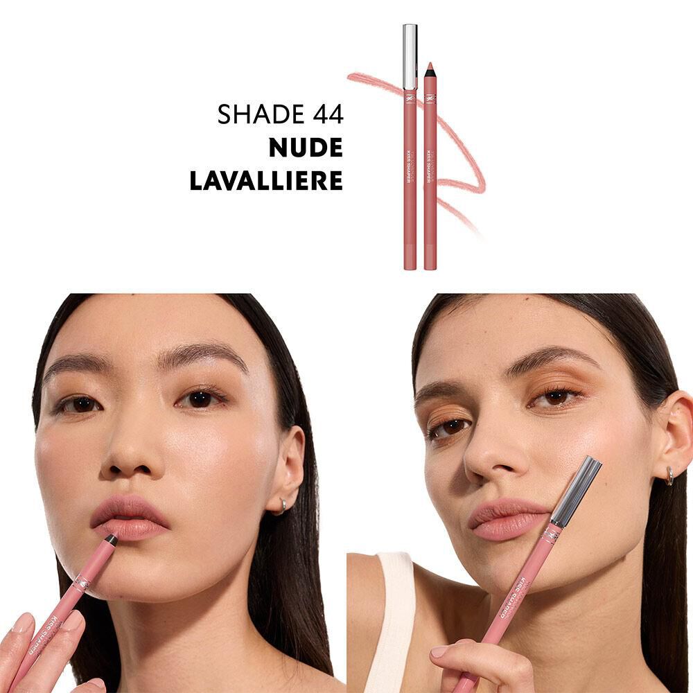 Model applying YSL LOVENUDE KISS SHAPER lip liner for sculpted nude lips.