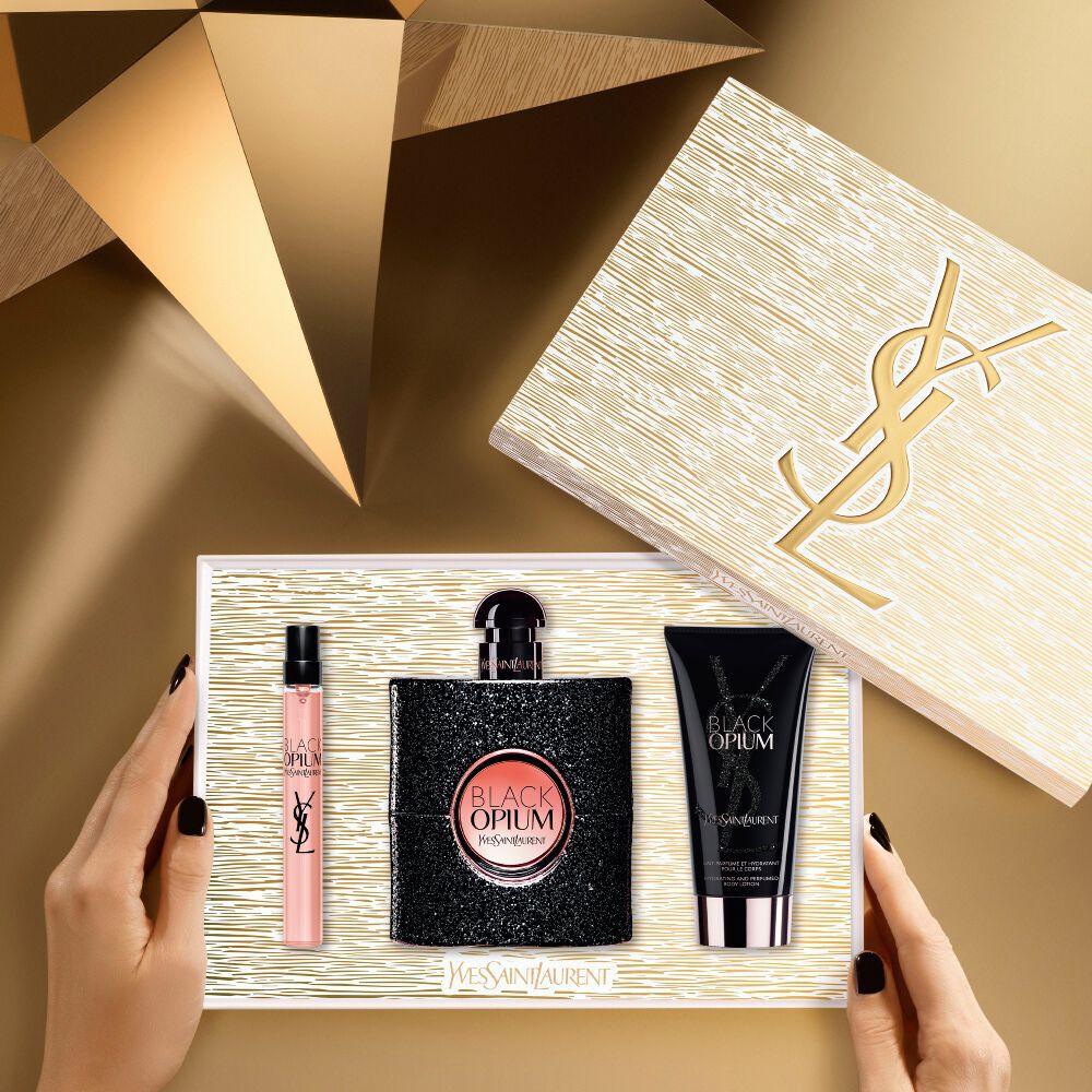 Black Opium Eau de Parfum Trio Holiday Set with Body Lotion | YSL
